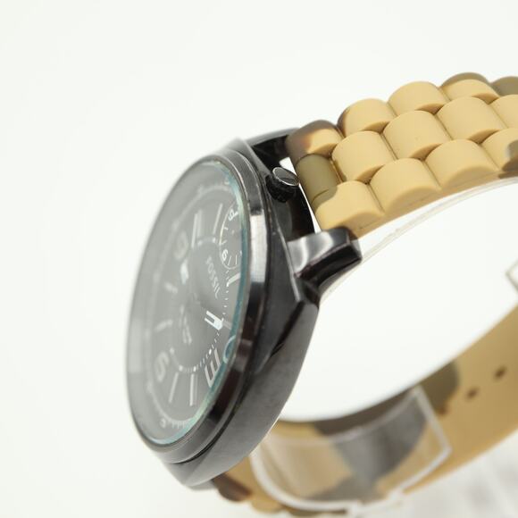 Fossil Dual Time Mens Jumbo 50mm Black Watch Lefty Camo Silicone w New Battery - Picture 9 of 16